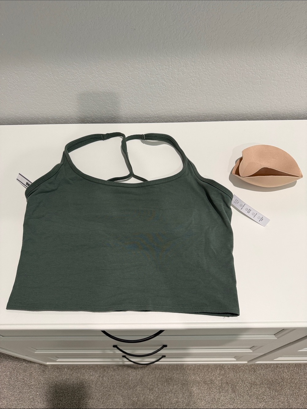 PINK Victoria's Secret Dark Green Racerback Cropped Tank